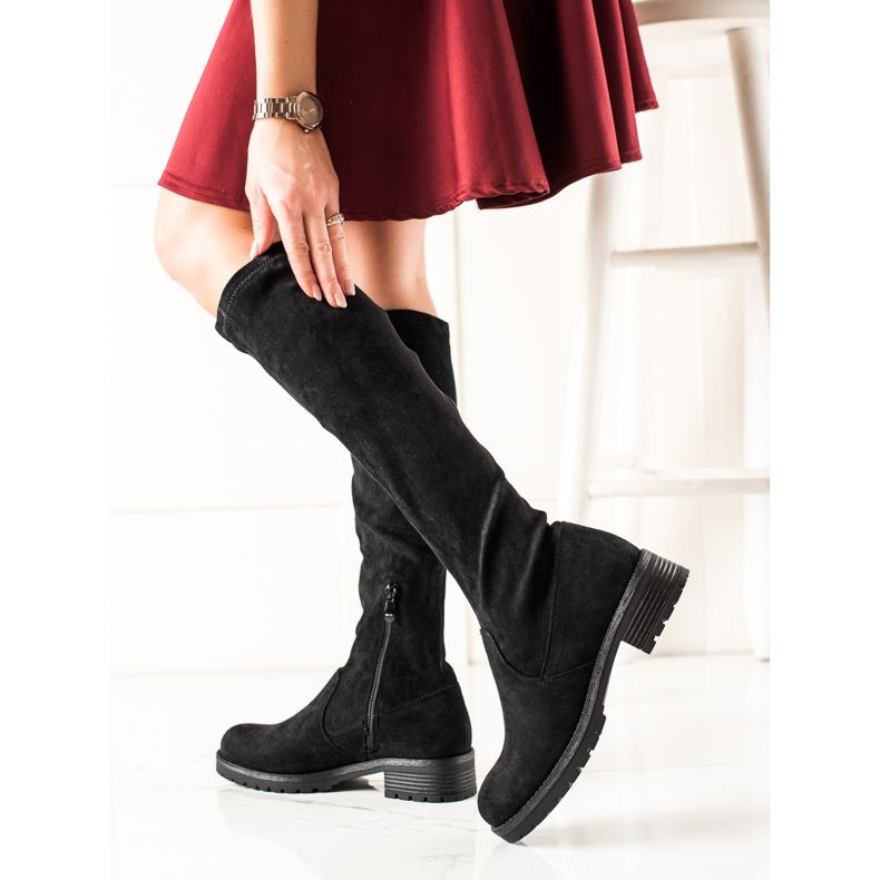 TRENDI Casual Suede Boots black 1