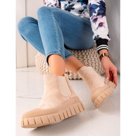 TRENDI Stylish Chelsea Boots On The Platform beige 2