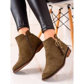 Super Me Boots With A Gold Zipper green 1