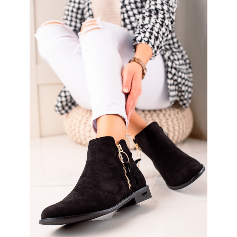 Super Me Boots With A Gold Zipper black 1