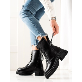 Bona Black Boots With Decorative Zipper 1