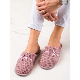 TRENDI Pink Slippers With A Bow 1