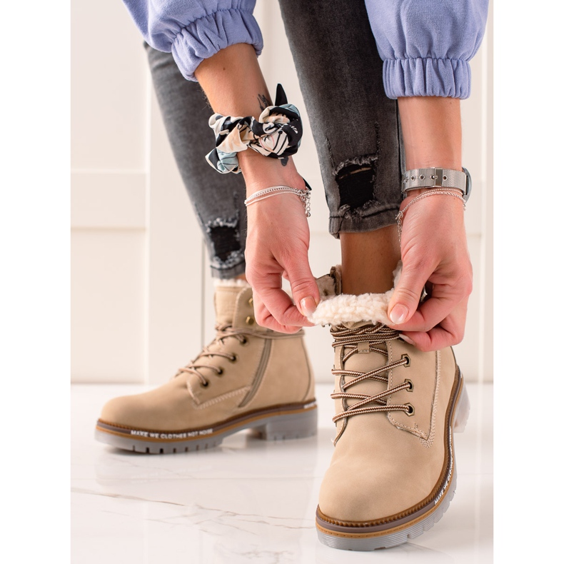 Goodin Insulated Trappers Made of Eco Leather beige 2