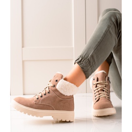 Stylish Trappers Made of Eco Leather beige 1