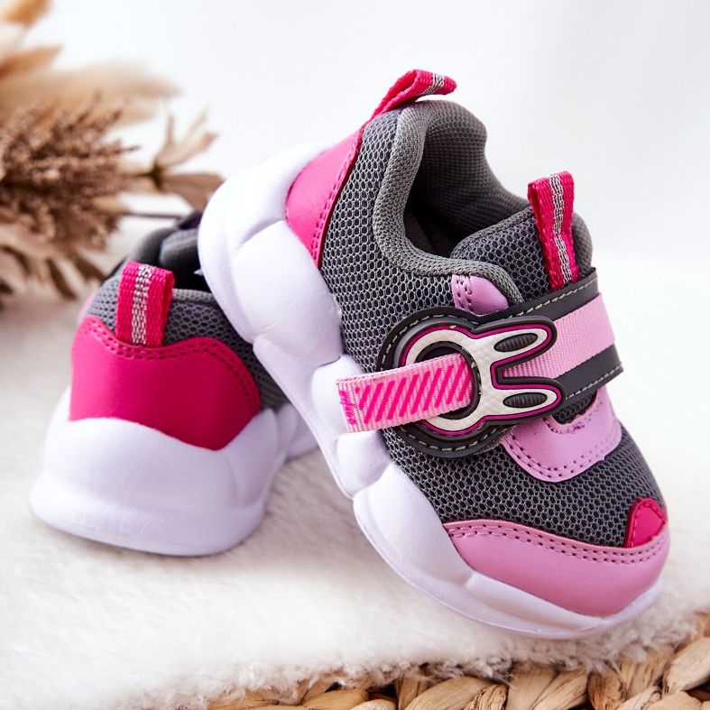 BEFADO S.A. Children's Sport Shoes With Velcro Befado 516P091 Gray-Pink 2 BEFADO S.A. Children's Sport Shoes With Velcro Befado 516P091 Gray-Pink 2