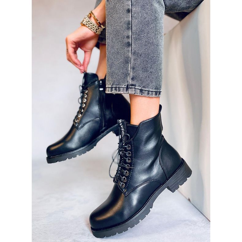 Ango Black lace-up workers 1