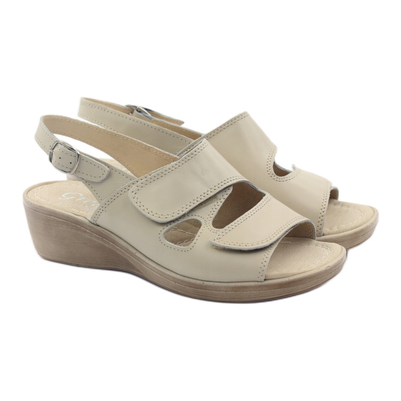 Women's wedge sandals Gregors 592 beige 4 Women's wedge sandals Gregors 592 beige 4