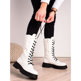 Seastar White Eco Leather Boots 1