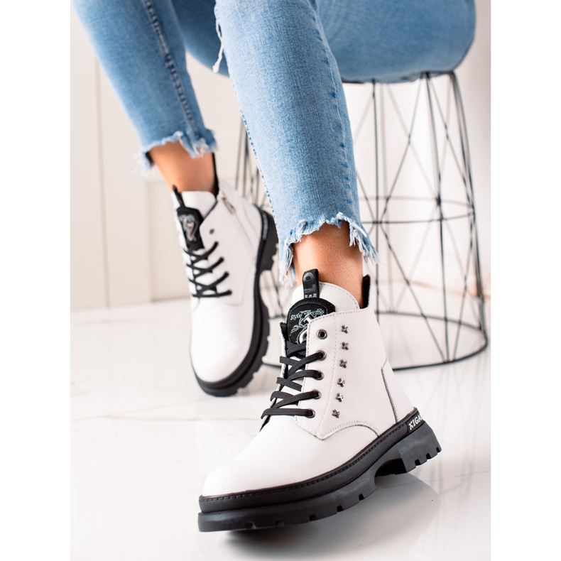 Filippo Lace-up platform ankle boots white 1