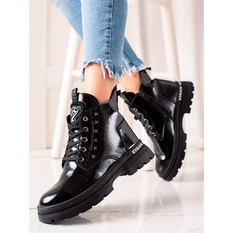 Filippo Lace-up platform ankle boots black 1