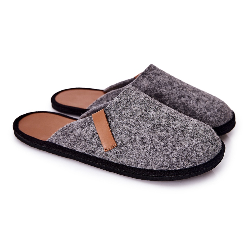 Big Star Men's Home Slippers Panto Fino II167007 Gray-Brown black grey 2