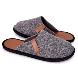 Big Star Men's Home Slippers Panto Fino II167007 Gray-Brown black grey 1