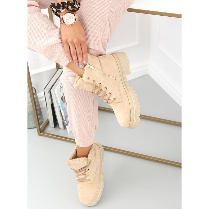 Lace-up boots Visko Khaki beige 2