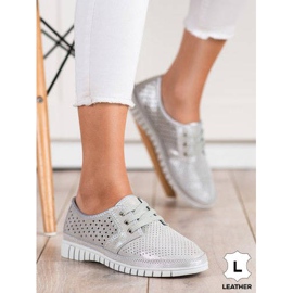 Kylie Leather Brogues On The Platform grey 1