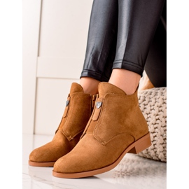 Camo Warm boots with a zipper brown yellow 1