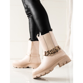 TRENDI High Boots With Chain beige 2
