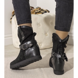Black women's boots with insulation on the Sherry wedge 2