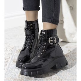 Black, lacquered, insulated boots from Hampton 1