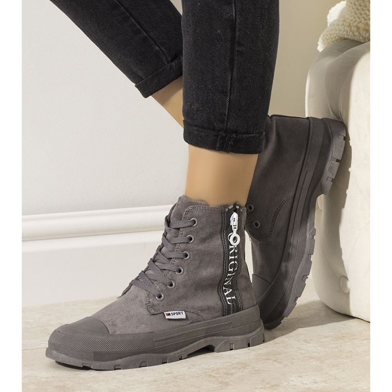 Gray women's warm boots Goris grey 1