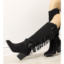 Black Crystal insulated cowboy boots 1