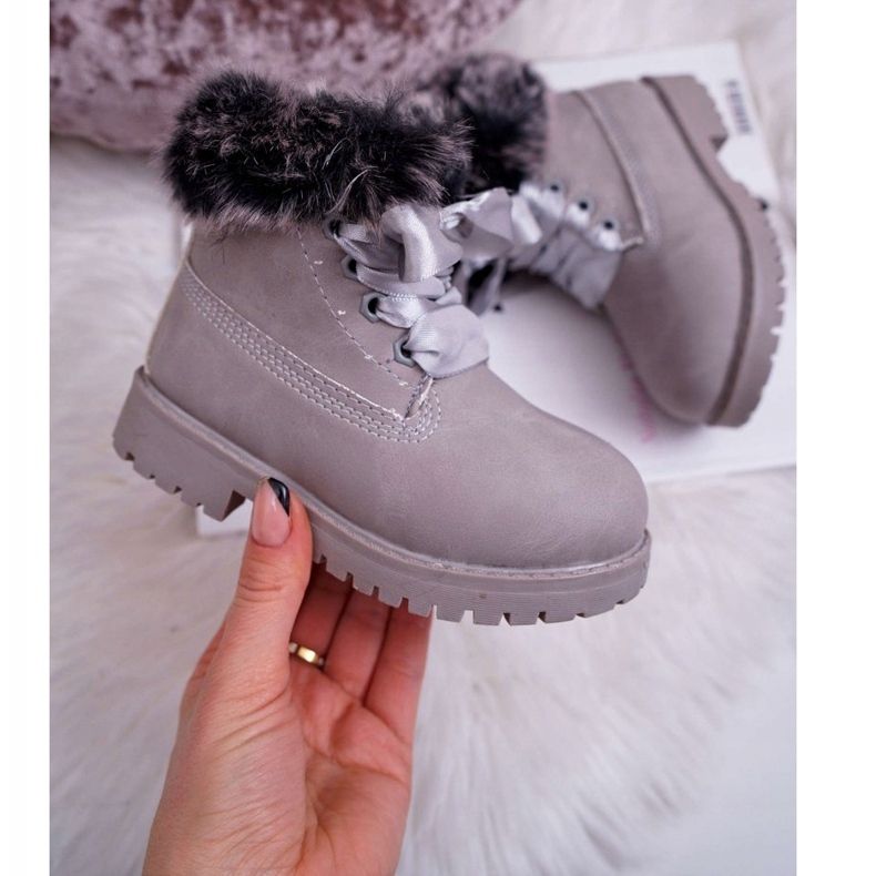 FRROCK Children's Boots Warmed With Fur Gray Tesoro Trappers grey 2