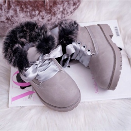 FRROCK Children's Boots Warmed With Fur Gray Tesoro Trappers grey 3