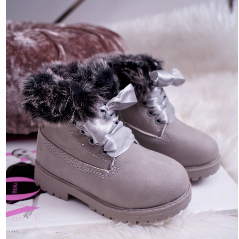 FRROCK Children's Boots Warmed With Fur Gray Tesoro Trappers grey 4 FRROCK Children's Boots Warmed With Fur Gray Tesoro Trappers grey 4