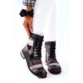 Maciejka Gray Leather Jodhpur Boots 05095-03 black grey 1 Maciejka Gray Leather Jodhpur Boots 05095-03 black grey 1