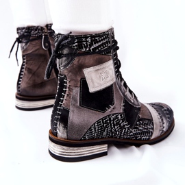 Maciejka Gray Leather Jodhpur Boots 05095-03 black grey 2 Maciejka Gray Leather Jodhpur Boots 05095-03 black grey 2