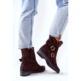 POTOCKI Suede Boots With Buckles Brown Renisse 2