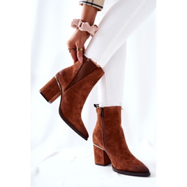 POTOCKI Brown Coriseis Suede Boots On High Heel 2