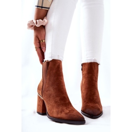 POTOCKI Brown Coriseis Suede Boots On High Heel 1