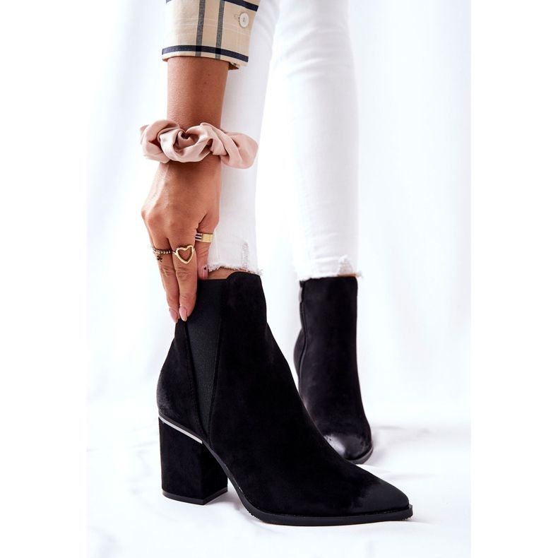 POTOCKI Suede Black Boots On Heel Coriseis 1