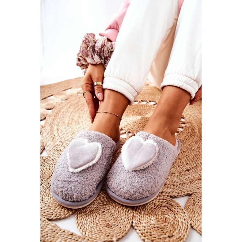 Women's Gray Heartbeat Slippers grey 2