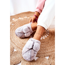 Gray Pamppy Fur Slippers With Pompoms grey 2