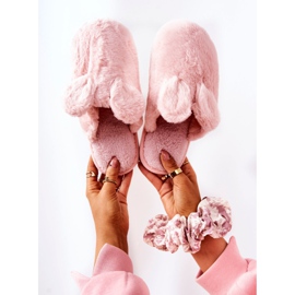 Fur Slippers With Pink Thorpe Ears 1