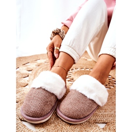 Warm Slippers With Fur Light brown Flamarin beige 2 Warm Slippers With Fur Light brown Flamarin beige 2