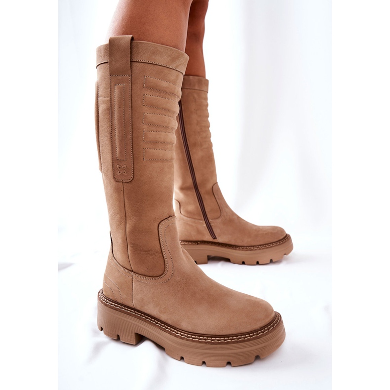 Leather Maciejka Boots Beige 05277-04 1