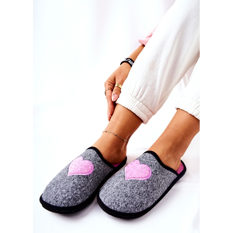 Big Star Home Slippers Panto Fino II267010 Gray-Pink 2