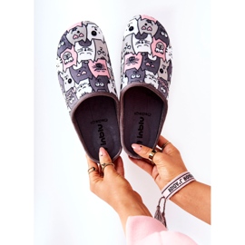 Inblu Slippers Befado Slippers Cats 155D200 Gray 1 Inblu Slippers Befado Slippers Cats 155D200 Gray 1