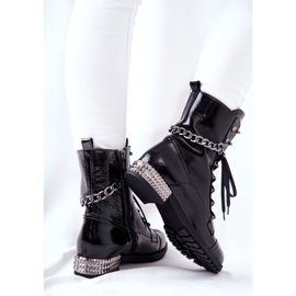 Leather Boots Workers On Heel Laura Messi Black 2209 2 Leather Boots Workers On Heel Laura Messi Black 2209 2