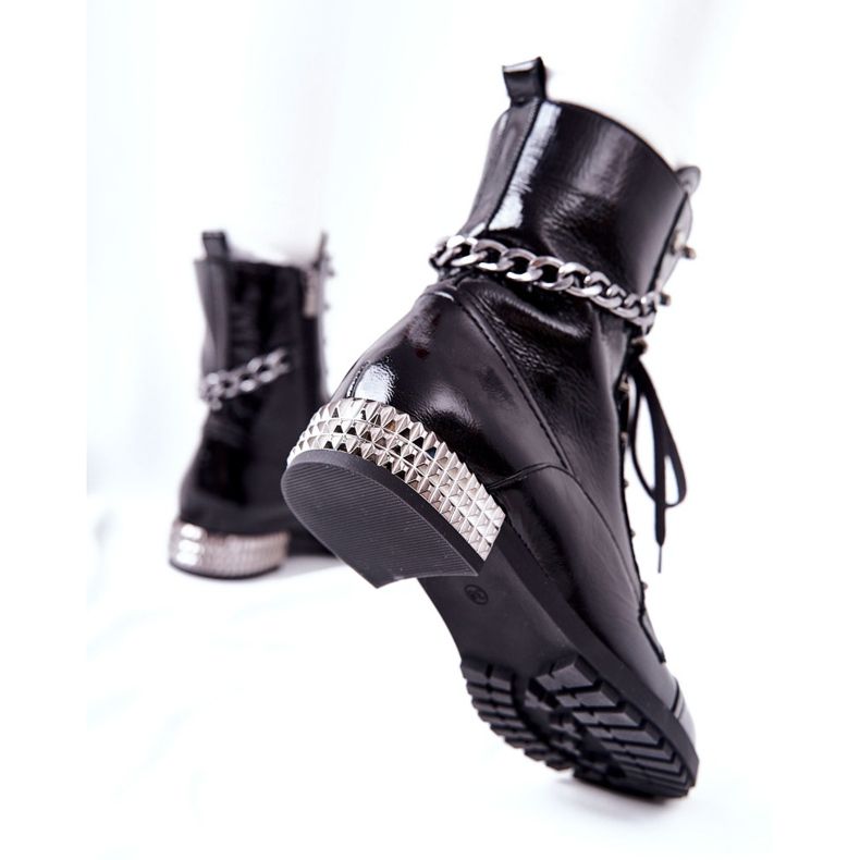Leather Boots Workers On Heel Laura Messi Black 2209 1 Leather Boots Workers On Heel Laura Messi Black 2209 1