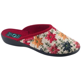 Women's Slippers With Flowers Adanex 26742 Beige red 1