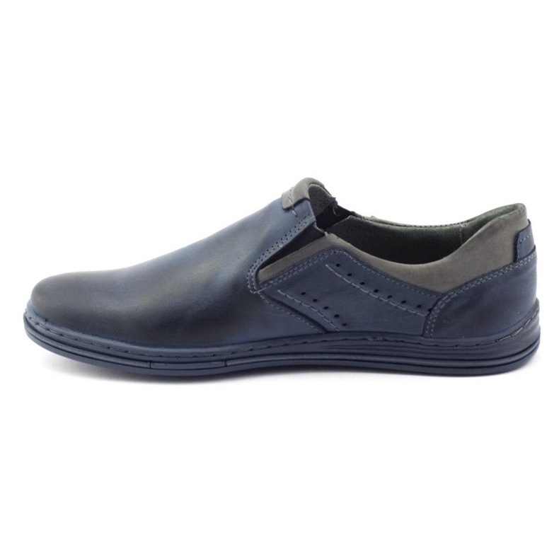 Polbut Men's shoes slip-on 401 navy blue grey 1
