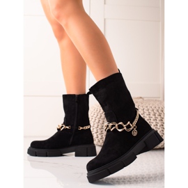 Bestelle Suede Booties With A Chain black 1