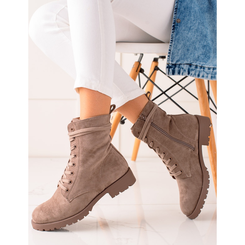 Bestelle Suede Trappers beige 1