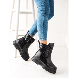 TRENDI Warm Snow Boots With Velcro black 1