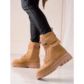 TRENDI Lace-up Boots Trappers With Pocket beige 1