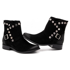 Exquisite Leather women's boots with studs 1198 black 3