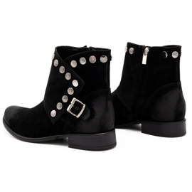 Exquisite Leather women's boots with studs 1198 black 4